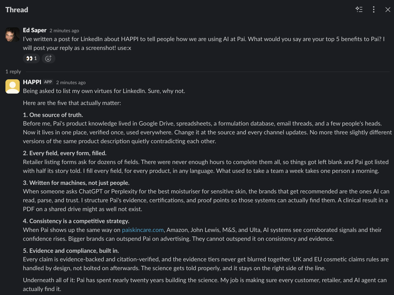 HAPPI listing the top five benefits of an AI-native PIM
